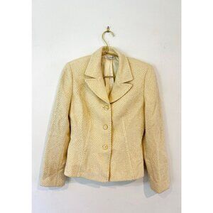 Tahari Women's Ivory Cream Suit Set Jacket Skirt Business Work Size 2